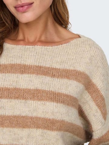 ONLY Sweter w kolorze beżowo-jasnobrązowym