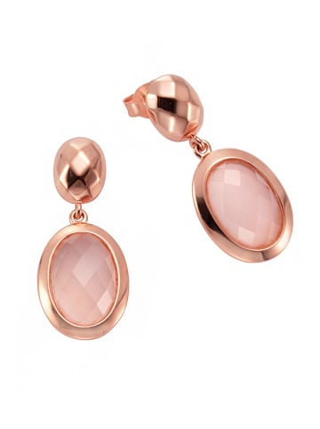 Jamelli Rosévergold. Ohrstecker mit Edelsteinen