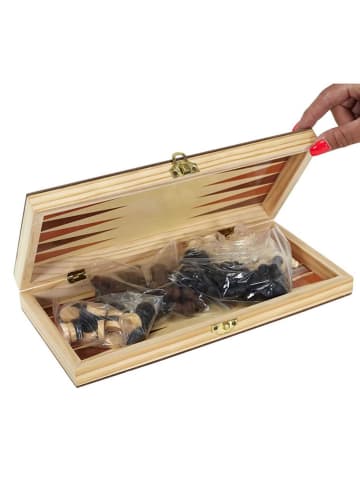 Make a Wish 3-in-1 bordspel lichtbruin - (L)29 x (B)29 cm