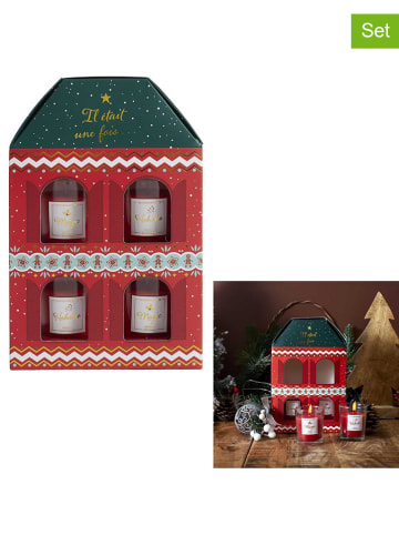 The Concept Factory 4er-Set: Duftkerzen in Rot - 4x 60 g