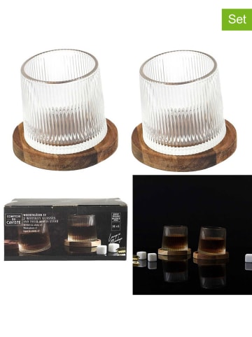 COOK CONCEPT 4-delige whiskyset transparant/naturel