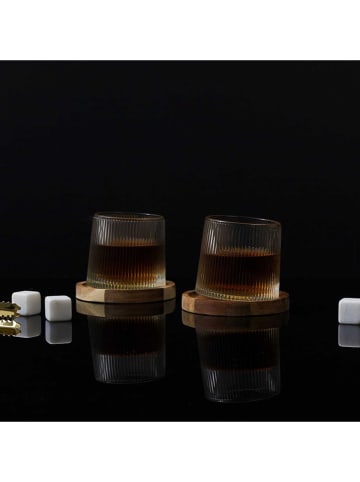 COOK CONCEPT 4-delige whiskyset transparant/naturel