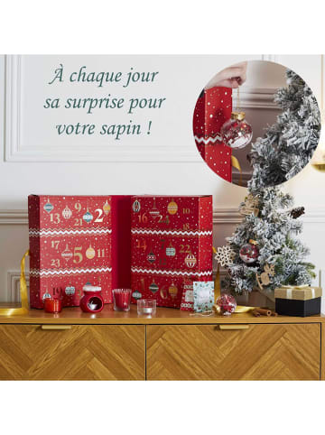 The Concept Factory Kerzenkalender in Rot/ Weiß - (B)25,2 x (H)33,5 cm