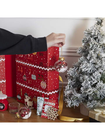 The Concept Factory Kerzenkalender in Rot/ Weiß - (B)25,2 x (H)33,5 cm