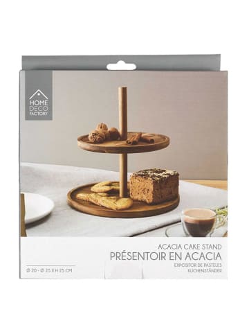 THE HOME DECO FACTORY Etażerka w kolorze jasnobrązowym - wys. 25 x Ø 20 cm