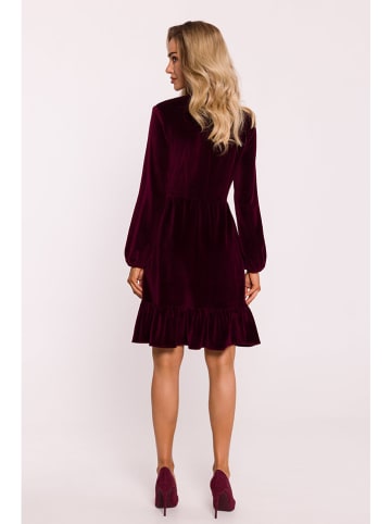 made of emotion Fluwelen jurk donkerrood