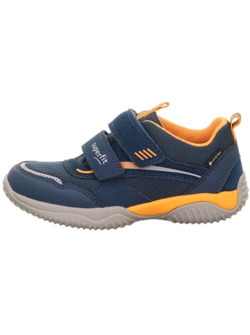 superfit Leder-Sneakers "Storm" in Dunkelblau/ Orange