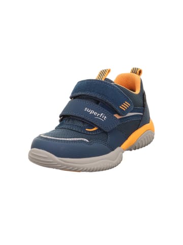 superfit Leder-Sneakers "Storm" in Dunkelblau/ Orange