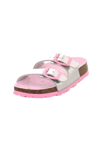 superfit Slippers "Fussbettpantoffel" lichtroze/zilverkleurig