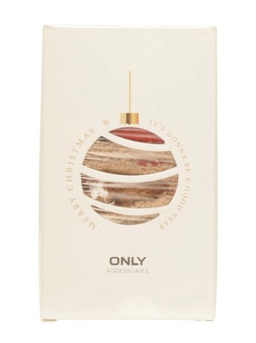ONLY 3-delige set: fleece sokken rood/lichtbruin