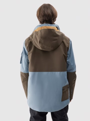 4F Ski-/Snowboardjacke  in Braun/ Hellblau