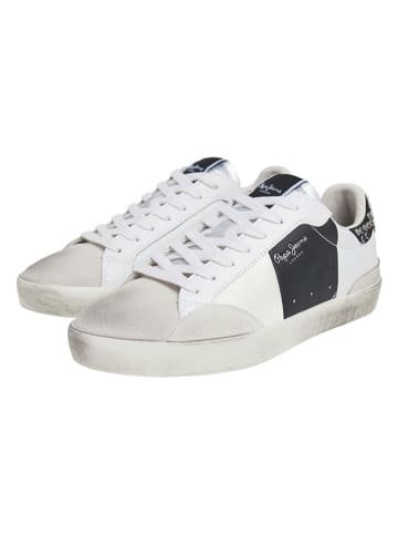 Pepe Jeans FOOTWEAR Skórzane sneakersy "Lane Glam" ze wzorem