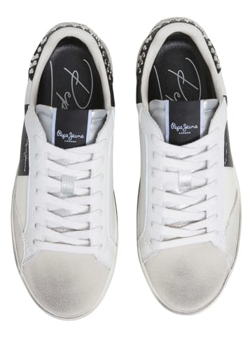Pepe Jeans FOOTWEAR Skórzane sneakersy "Lane Glam" ze wzorem