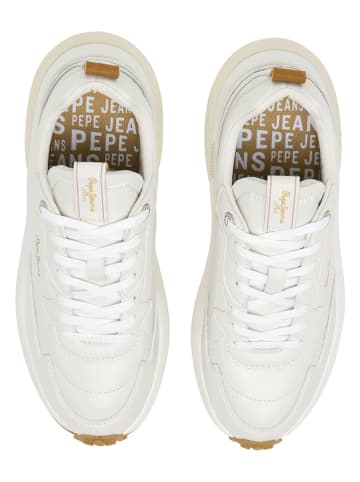 Pepe Jeans FOOTWEAR Leren sneakers "Winslow Action" wit