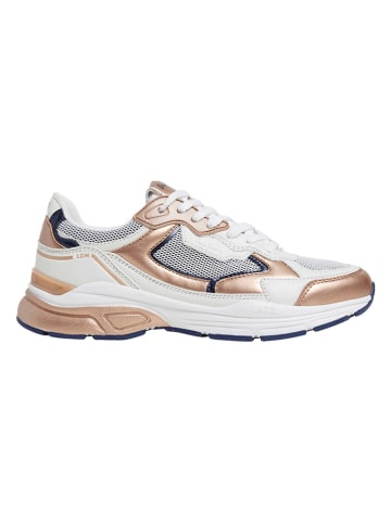 Pepe Jeans FOOTWEAR Sneakers "Dave Metal" in Weiß/ Beige