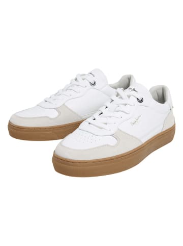 Pepe Jeans FOOTWEAR Leren sneakers "Camden One" wit