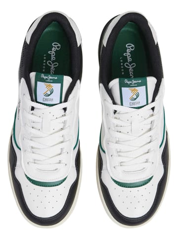 Pepe Jeans FOOTWEAR Sneakersy "Chester Basic" w kolorze białym ze wzorem