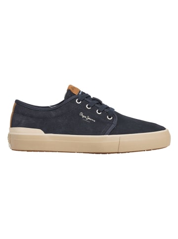 Pepe Jeans FOOTWEAR Leren sneakers "Ben Low" donkerblauw