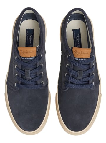 Pepe Jeans FOOTWEAR Skórzane sneakersy "Ben Low" w kolorze granatowym