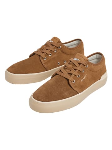Pepe Jeans FOOTWEAR Skórzane sneakersy "Ben Low" w kolorze jasnobrązowym