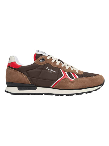 Pepe Jeans FOOTWEAR Sneakersy "Brit Serie" w kolorze brązowym