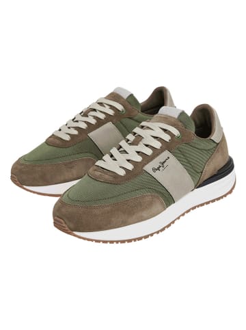 Pepe Jeans FOOTWEAR Sneakers "Buster Supra" in Khaki/ Hellbraun