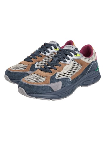 Pepe Jeans FOOTWEAR Sneakersy "Dave Risen" w kolorze szaro-jasnobrązowym