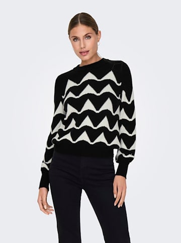 JDY Pullover in Schwarz/ Creme
