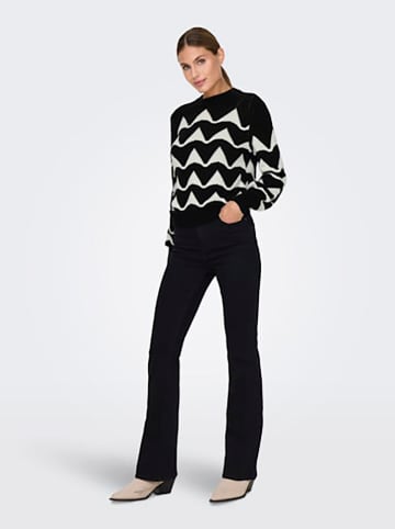 JDY Pullover in Schwarz/ Creme