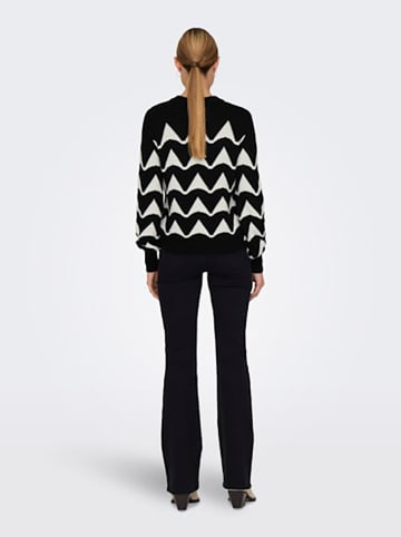 JDY Pullover in Schwarz/ Creme