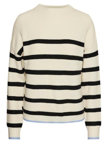Pieces Pullover in Creme/ Schwarz