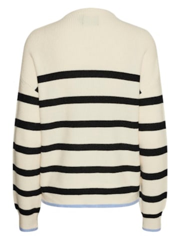 Pieces Sweter w kolorze kremowo-czarnym