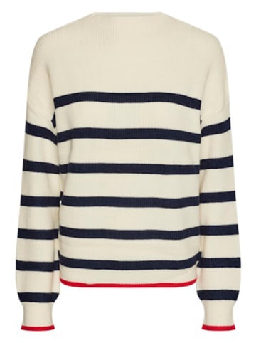 Pieces Pullover in Creme/ Schwarz