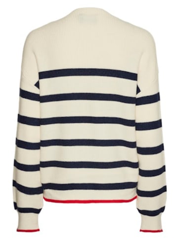 Pieces Pullover in Creme/ Schwarz
