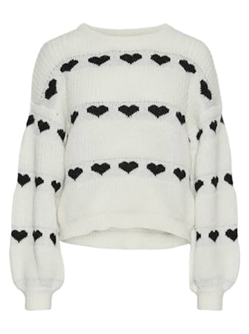 Pieces Sweter w kolorze biało-czarnym