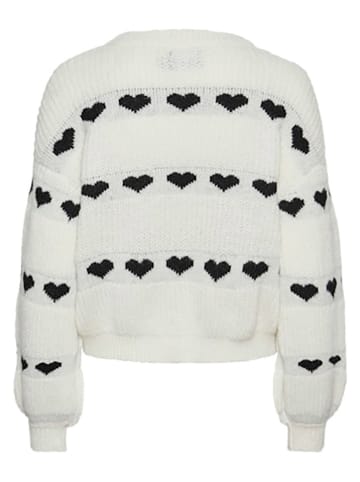 Pieces Pullover in Weiß/ Schwarz