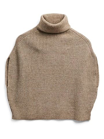 Pieces Poncho in Hellbraun