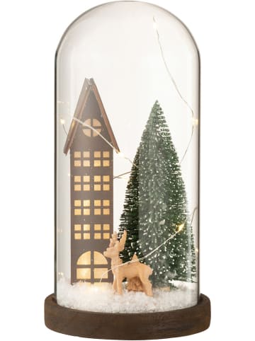 J Line Lampka dekoracyjna LED w kolorze brązowo-zielonym - 27 x 14 cm