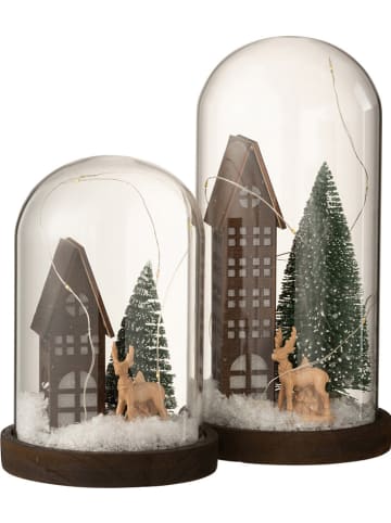 J Line Decoratieve ledlamp bruin/groen - (H)27 x 14 cm