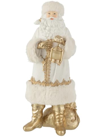 J Line Decoratieve lamp "Kerstman" wit/goudkleurig - (B)20,5 x (H)44,5 x (D)18,5 cm