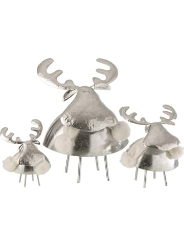 J Line Figurka dekoracyjna "Deer" w kolorze srebrnym - 24 x 24,5 x 21,5 cm