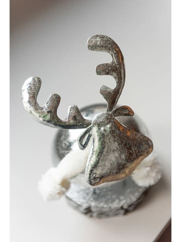 J Line Decoratief figuur "Hert" zilverkleurig - (B)24 x (H)24,5 x (D)21,5 cm