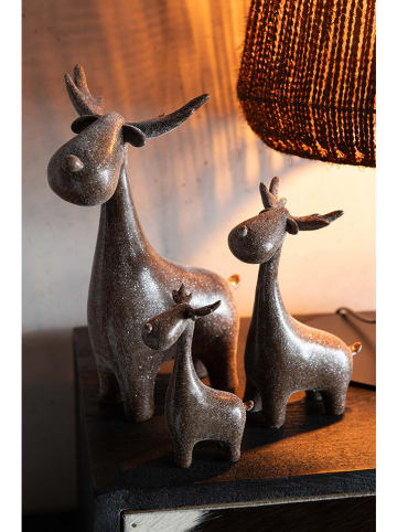 J Line 3-delige set: decoratieve figuren "Hert" bruin