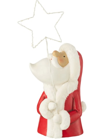 J Line LED-Dekoleuchte ''Weihnachtsmann Stern'' in Rot/ Weiß - (H)67 x Ø 23 cm
