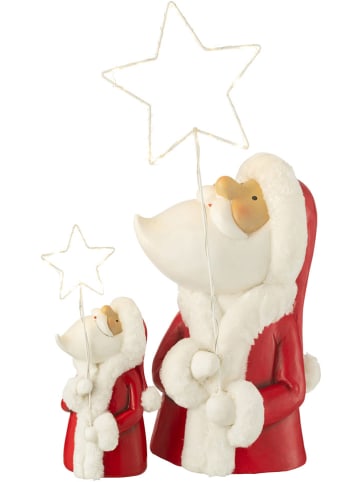 J Line Decoratief ledlamp "Kerstboom Ster" rood/wit - (H)67 x Ø 23 cm