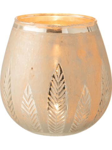 J Line Windlicht "Bladeren" beige - (H)18,5 x Ø 18,5 cm