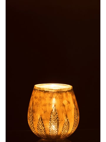 J Line Windlicht ''Blatt'' in Beige - (H)18,5 x Ø 18,5 cm
