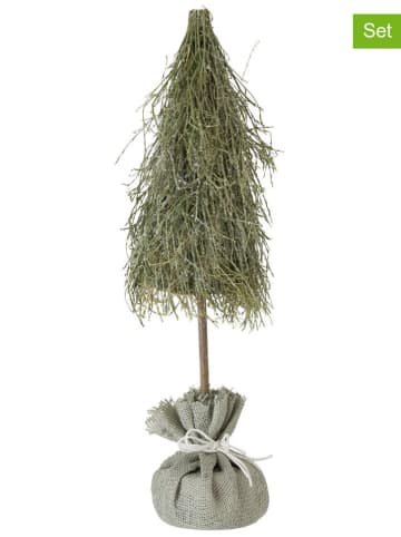 J Line 2er-Set: Weihnachstbäume in Grün/ Natur - (H)51 x Ø14 cm