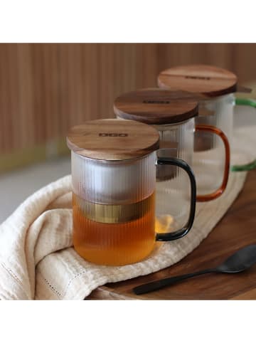 Ogo Living Teetasse in Transparent/ Grau - 475 ml