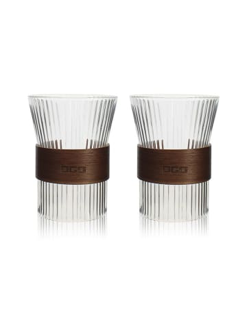 Ogo Living 2-delige set: theeglazen transparant/bruin - 250 ml